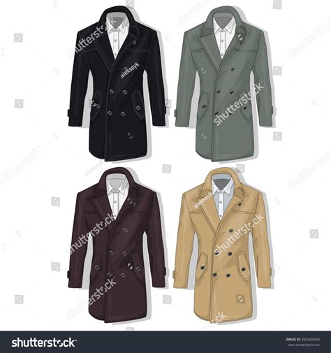 Male Coat Set Vector Illustration Stock Vector Royalty Free 492583540