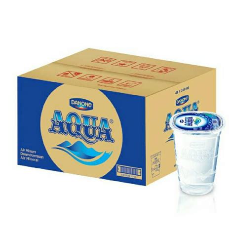 Jual Aqua Air Mineral Gelas 220ml 1 Dus 48 Pcs Shopee Indonesia