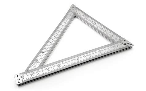 Premium Photo Tsquare And Triangle Ruler For Drafting On White Background