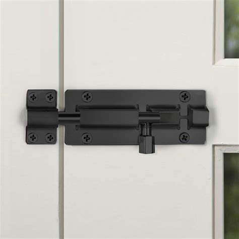 Inch Black Door Bolt Stainless Steel Lockable Tower Bolt Slide Door