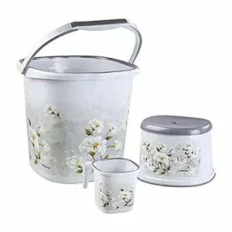 Grey Nayasa 3 Pieces Plastic Bathroom Set At Rs 600set Plastic