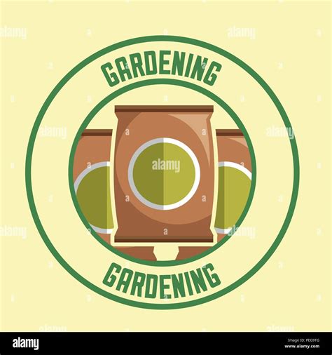 Potting Soil Packages Tool Label Gardening Image Stock Vector Image