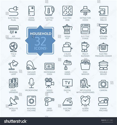 Outline Icon Collection Household Appliances Ad Affiliate Icon