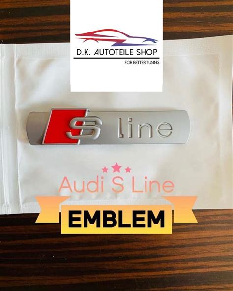 Audi S Line Emblem Schriftzug Logo NEU In Rot Silbermatt Kaufen Auf