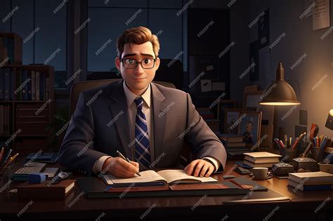 Premium Ai Image Principal In Night Office Headmaster Or Boss