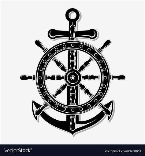 Wheel And Anchor Royalty Free Vector Image Vector Images Nautical