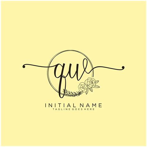 Initial Qw Feminine Logo Collections Template Handwriting Logo Of