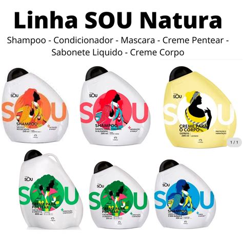 Produtos Linha Sou Natura Shampoo Condicionador Creme De Pentear