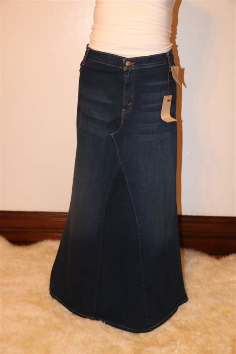 New Levi Dark Wash Plus Size Denim Maxi Skirt Size 24w Etsy