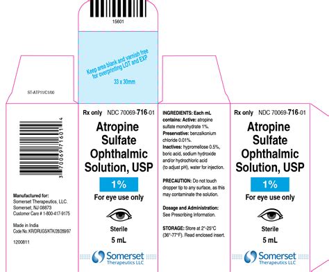 Dailymed Atropine Sulfate Atropine Sulfate Monohydrate Solution Drops