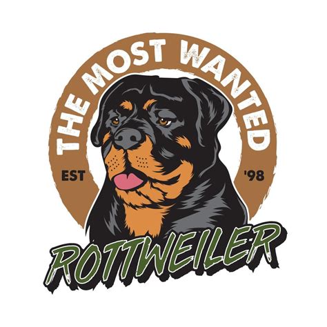 Rottweiler Dog Face Vector Illustration Logo Design Perfect For Pet