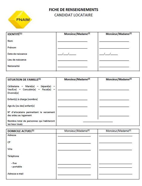 Pi Ces Fournir Pour Le Dossier Locataire En Fiche De