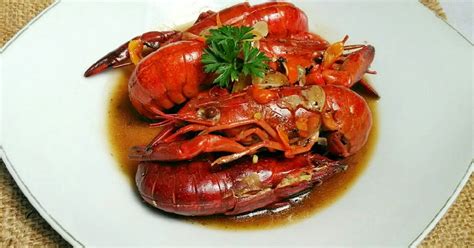 resep masakan lobster saus tiram enak  sederhana cookpad