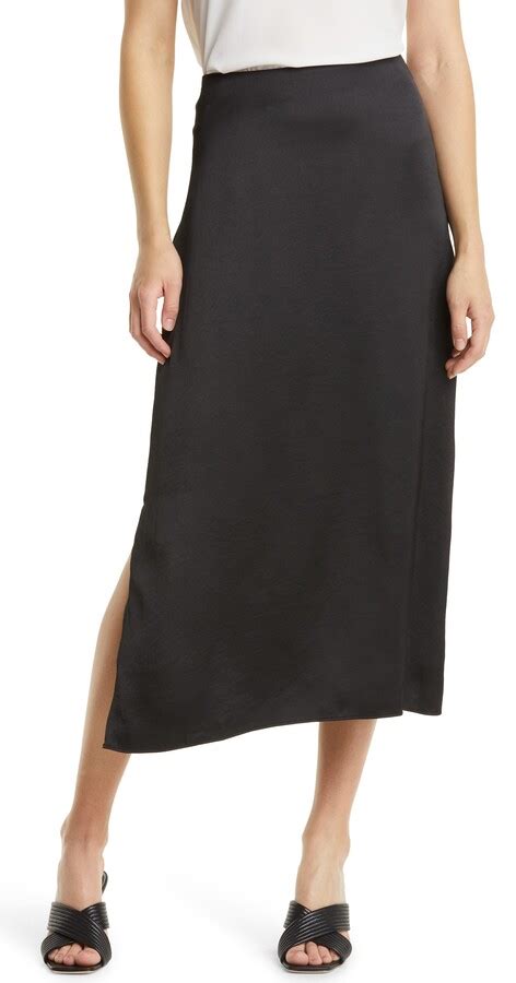 Halogen Satin Midi Skirt Shopstyle