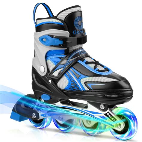 Gonex Inline Skates, Adjustable Inline Roller Skates Blades with Illuminating Light Up Wheels ...