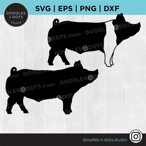 Show Pig SVG Pig SVG Show Stock SVG Livestock Svg Hog Farm Show Animals Hog, Sow Silhouettes ...