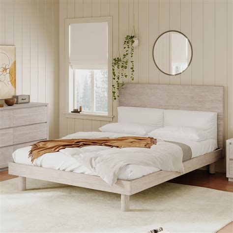 Merax Modern Farmhouse Platform Bed With Headboardsolid