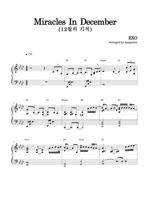 Exo Miracles In December By Kpop Piano