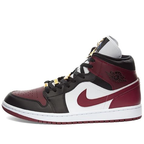 Air Jordan 1 Mid SE Black Dark Beetroot White END US