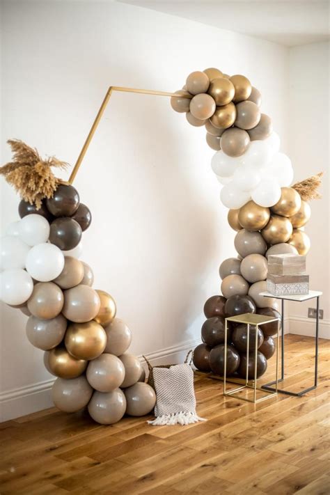 Boho Mocha And Gold Balloon Garland Kitboho Birthday Balloon Arch