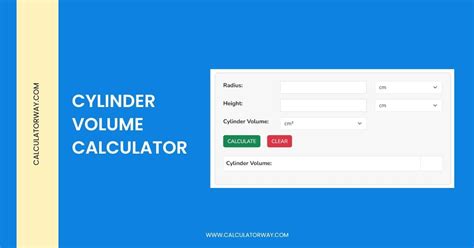 Cylinder volume calculator - Calculatorway