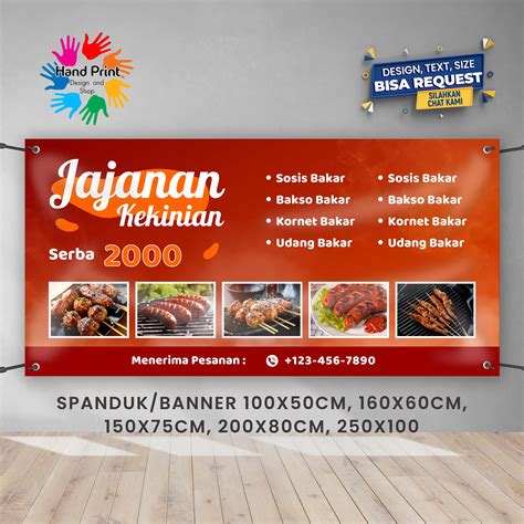 Spanduk Banner Sosis Bakarjajanan Angkringan Pedas Seblak Seafood