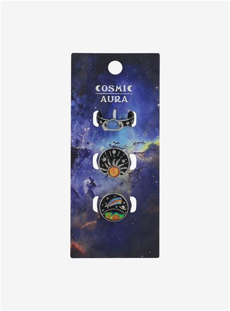 Hot Topic Cosmic Aura Colorful Cosmic Ring Set Coolsprings Galleria