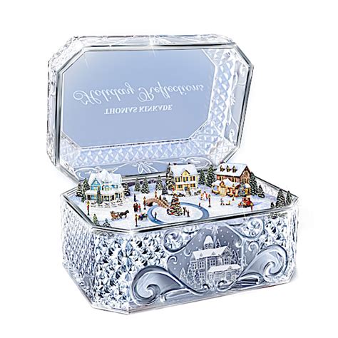 Thomas Kinkade Holiday Reflections Crystal Music Box Thomas Kinkade