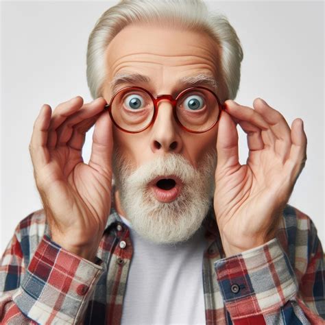 Premium Photo Surprised Old Man In Glasses With Thick Lenses Isolated