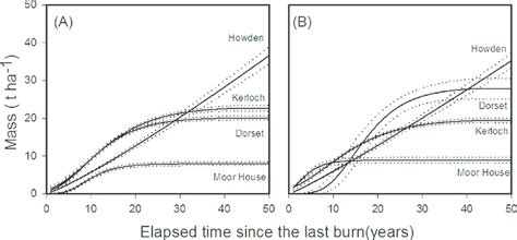 Biomass Accumulation Curves Solid Lines For The Above Ground Biomass