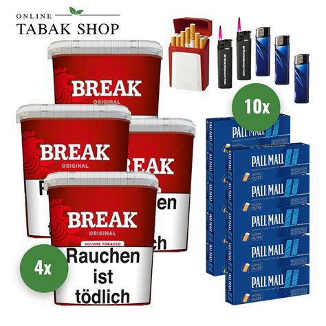 Break Red Volumentabak 4 x 205g Pall Mall Hülsen