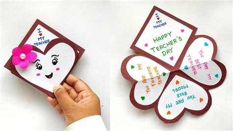 Easy Teachers Day Card Teacher S Day Greeting Card DIY Teacher Day