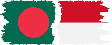 Un And Bangladesh Grunge Flags Connection Vector Image