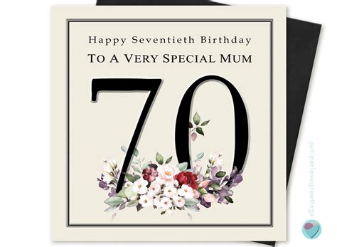 Mum 70th Birthday Card For Her Happy Seventieth Birthday To A Etsy Uk