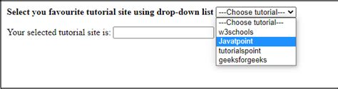 How To Create Dropdown List Using JavaScript Javatpoint