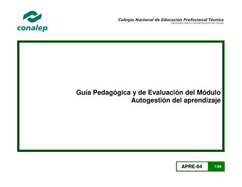 Autogesti N Del Aprendizaje G Gu A Pedag Gica Y De Evaluaci N