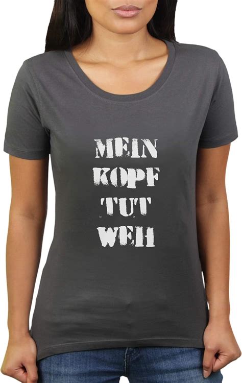 Mein Kopf Tut Weh Damen T Shirt Von Katerlikoli Amazon De Bekleidung