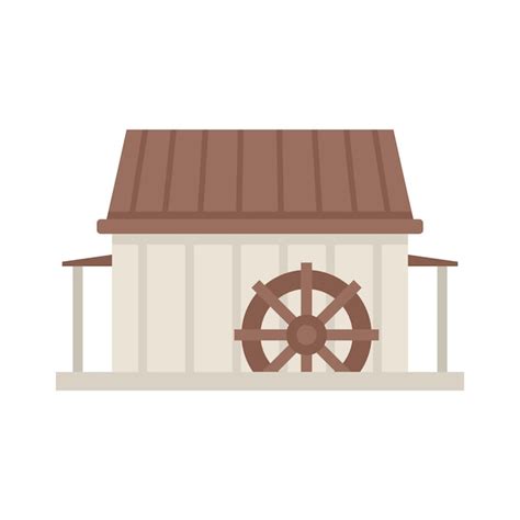 Premium Vector Water Mill Icon Flat Illustration Of Water Mill Vector