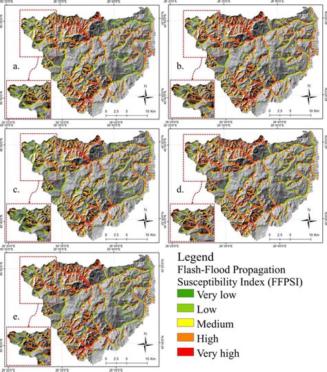 Flash Flood Propagation Susceptibility Index A Woe B Ahp Woe C