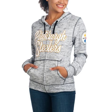 Pittsburgh Steelers Exclusive Women S Space Dye Full Zip Hoodie