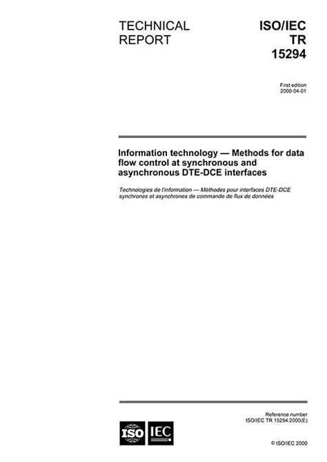 ISO IEC TR 15294 2000 IEC Normen VDE VERLAG