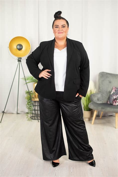 Marynarka Shine Czarna Plus Size Butiknaplus Pl