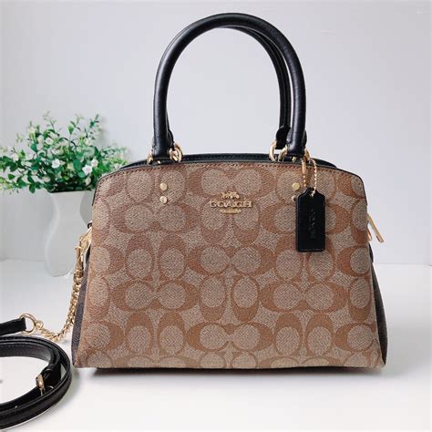 Coach Mini Lillie Carryall In Blocked Signature Canvas