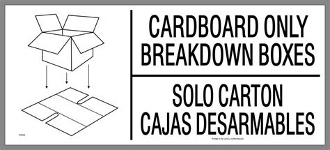 Large Breakdown Boxes Sticker For Managing Your Cardboard Recycling