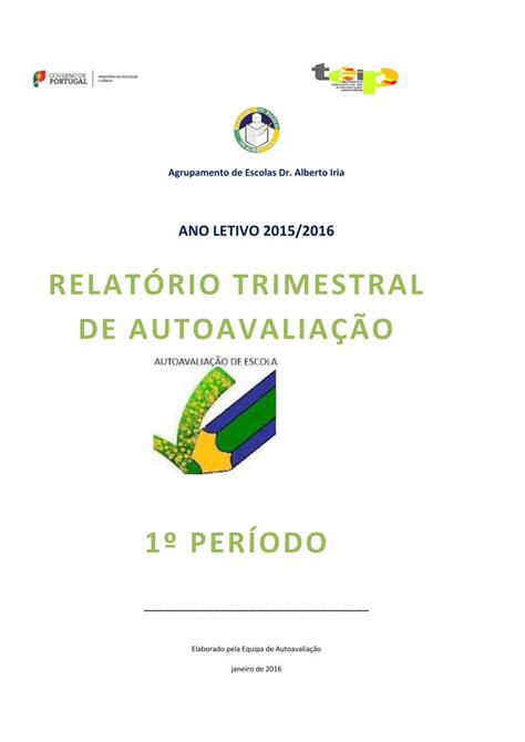 PDF RELATÓRIO TRIMESTRAL DE AUTOAVALIAÇÃO 4º Ano Matemática 2014 15