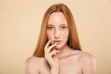 Premium Photo Beauty Portrait Of A Sensual Young Topless Redhead Girl