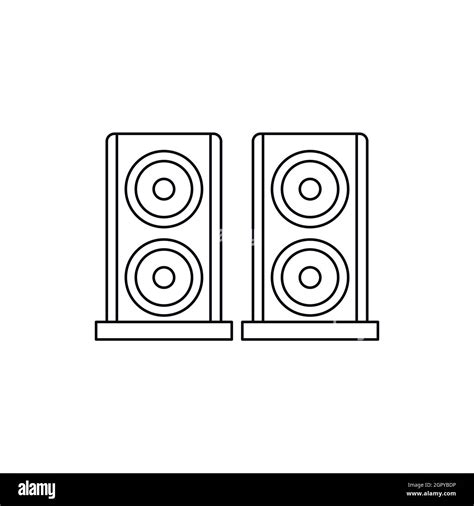 Two Audio Speakers Icon Outline Style Stock Vector Image Art Alamy