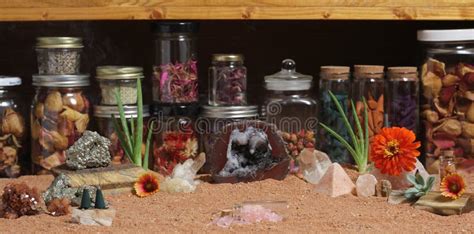 Chakra Stones With Aloe Vera And Incense Cones On Australian Red Sand