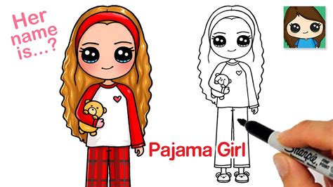 How To Draw A Cute Girl In Pajamas Youtube