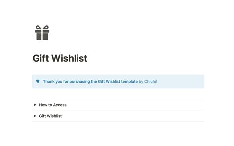 Wishlist | Notion Template